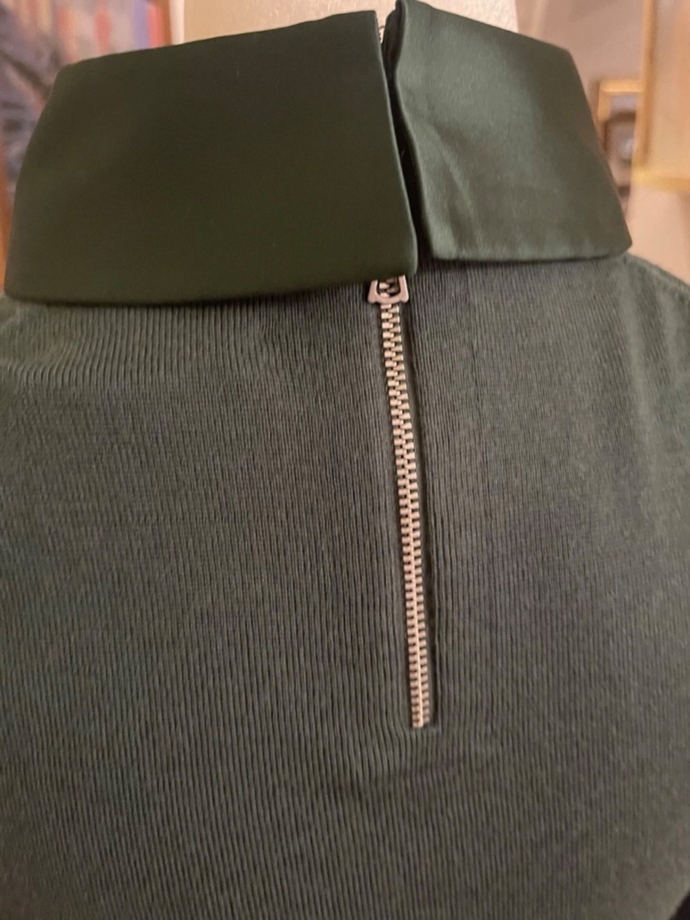 Alice + Olivia Porla Stretch Wool Silk Collared Sweater In Green Mystique L NWT - Picture 12 of 13